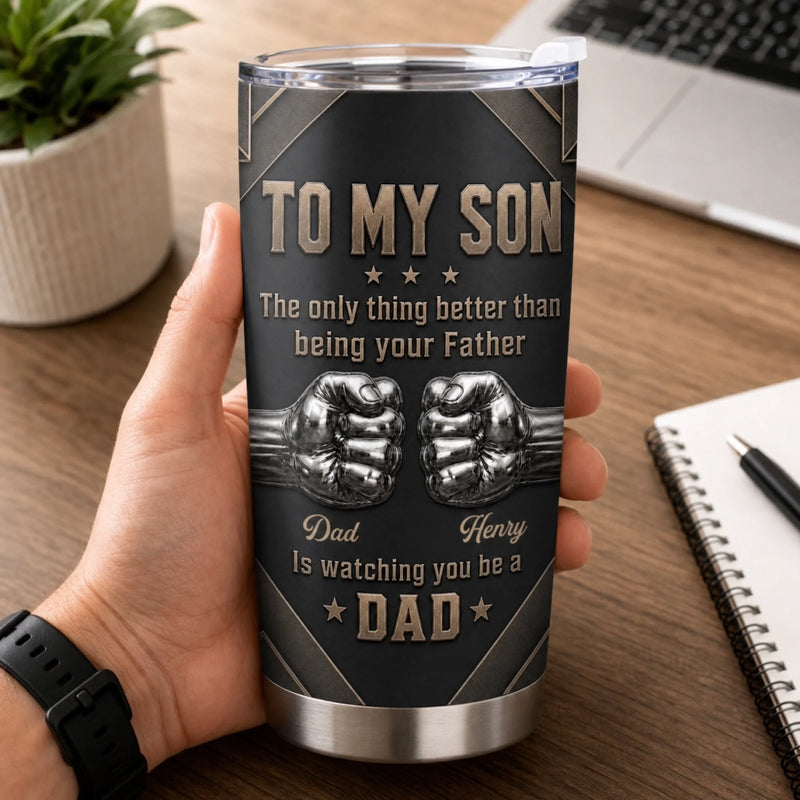 Custom Tumbler - Personalized Father's Day Birthday Gifts For Son - Son You Make Me Proud Every Day