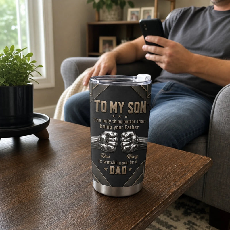 Custom Tumbler - Personalized Father's Day Birthday Gifts For Son - Son You Make Me Proud Every Day
