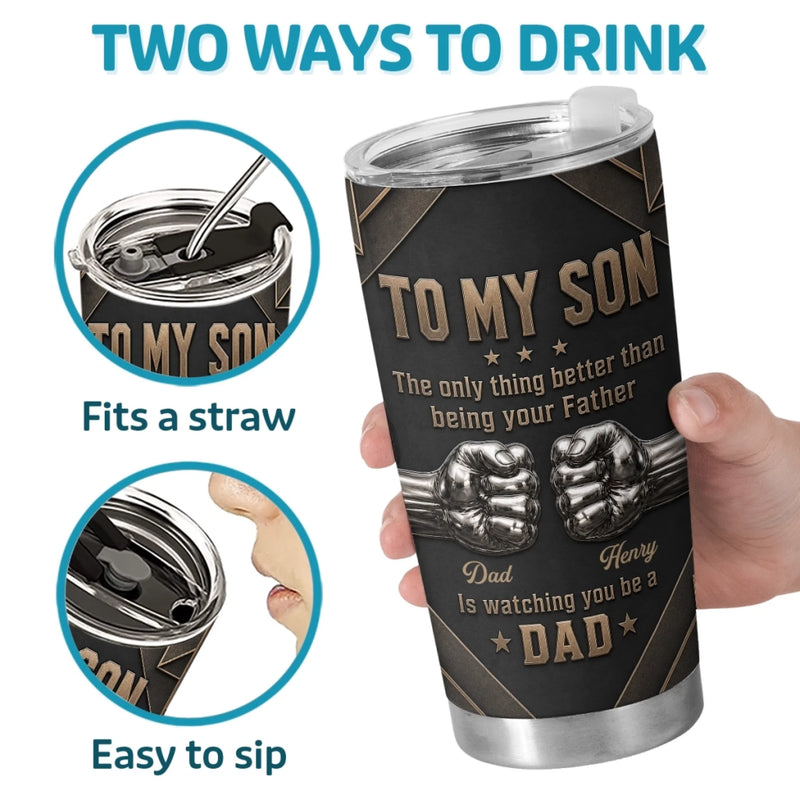 Custom Tumbler - Personalized Father's Day Birthday Gifts For Son - Son You Make Me Proud Every Day
