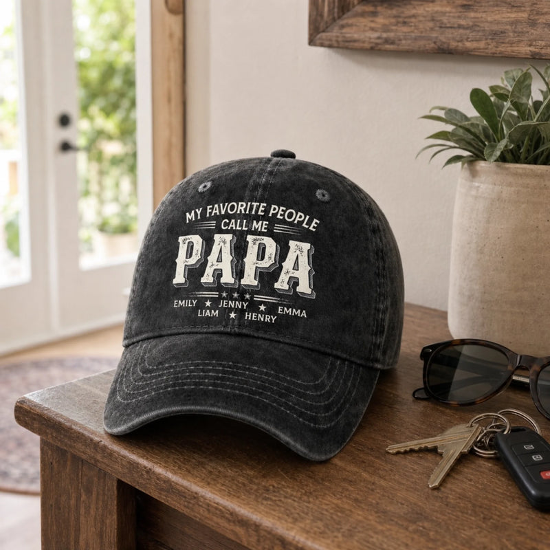 Custom Vintage Washed Denim Baseball Cap - Personalized Father's Day Birthday Gifts For Dad, Grandpa - Grandpa Never Outdated