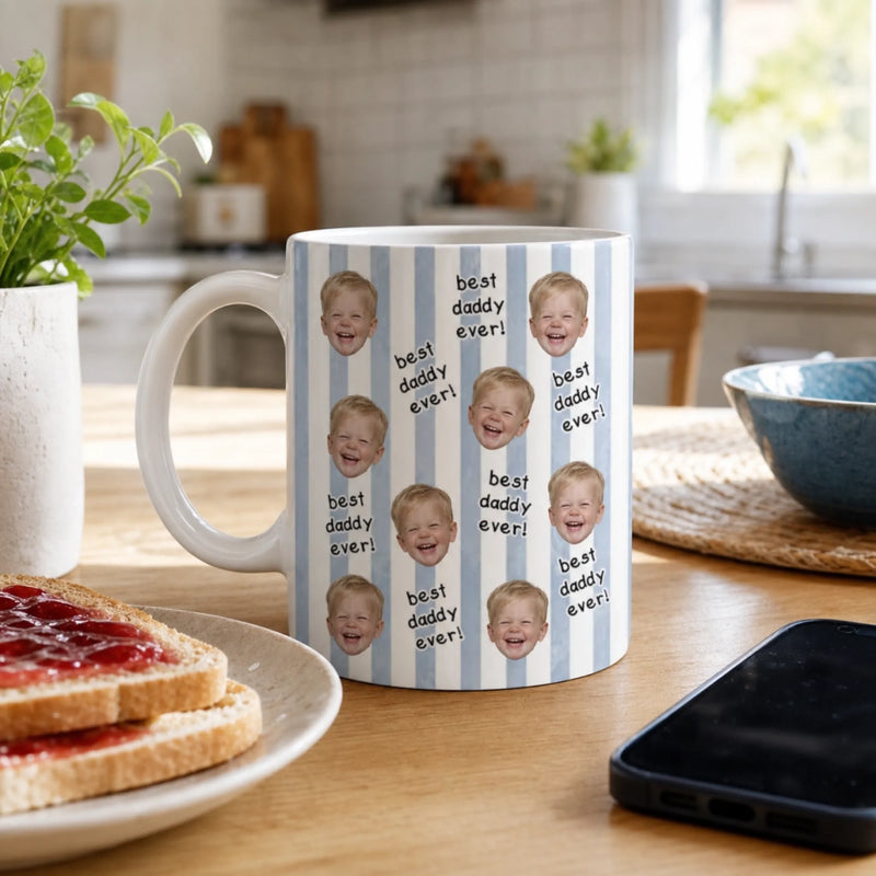 Custom Photo Mug - Personalized Father's Day Birthday Gifts For Dad, Grandpa - Fueled By Family Love