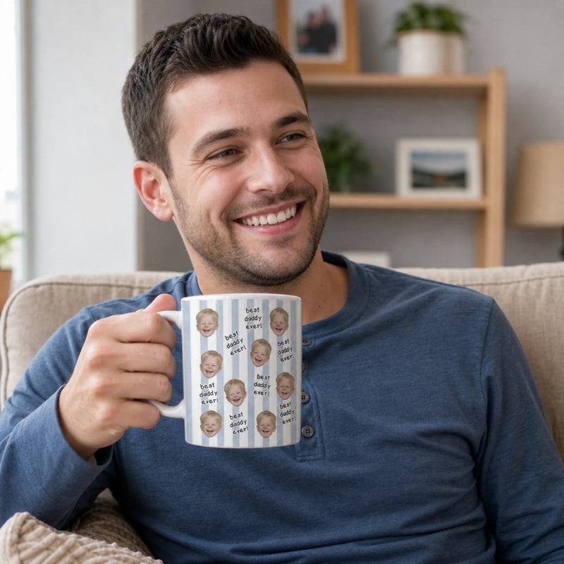 Custom Photo Mug - Personalized Father's Day Birthday Gifts For Dad, Grandpa - Fueled By Family Love