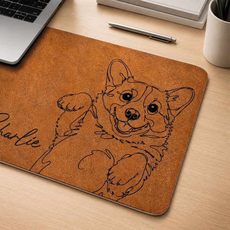 Custom Photo Desk Mat - Personalized Father's Day Birthday Gifts For Dog Cat Lovers, Dog Dad And Mom, Cat Owners - Life Is Better With Pets