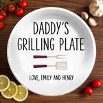 Custom Ceramic Plate - Personalized Father's Day Birthday Gifts For Dad, Grandpa - Cooking Up Good Times