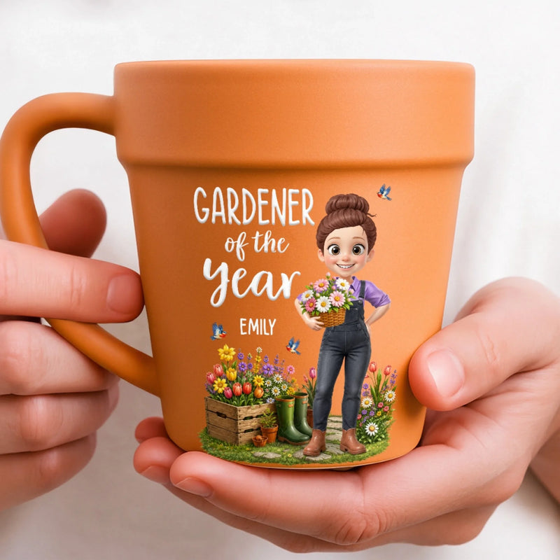 Custom Plant Pot Ceramic Mug - Personalized Birthday Garden Gifts For Gardeners - A Garden Full Of Love