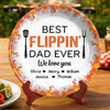 Custom Ceramic Plate - Personalized Father's Day Birthday Gifts For Dad, Grandpa - Kitchen Boss On Duty