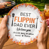 Custom Ceramic Plate - Personalized Father's Day Birthday Gifts For Dad, Grandpa - Kitchen Boss On Duty