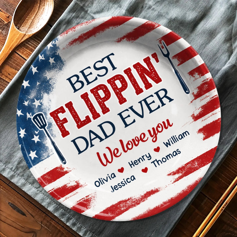 Custom Ceramic Plate - Personalized Father's Day Birthday Gifts For Dad, Grandpa - Dad’s Secret Ingredient Is Love