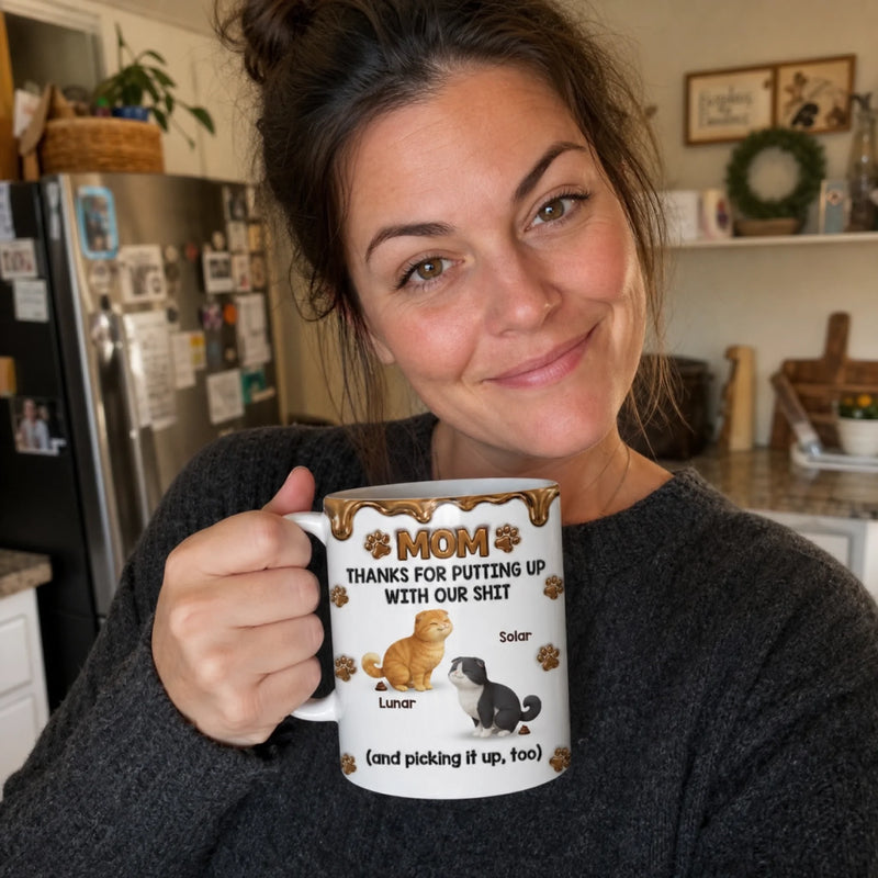 Custom 3D Inflated Effect Printed Mug - Personalized Father's Day Gifts For Dog Lovers, Dog Dad And Mom - You're The Best Servant