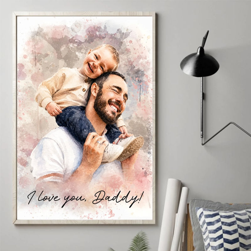 Custom Photo Vertical Poster - Personalized Father's Day Birthday Gifts For Dad, Grandpa - Dad Makes Every Day Special