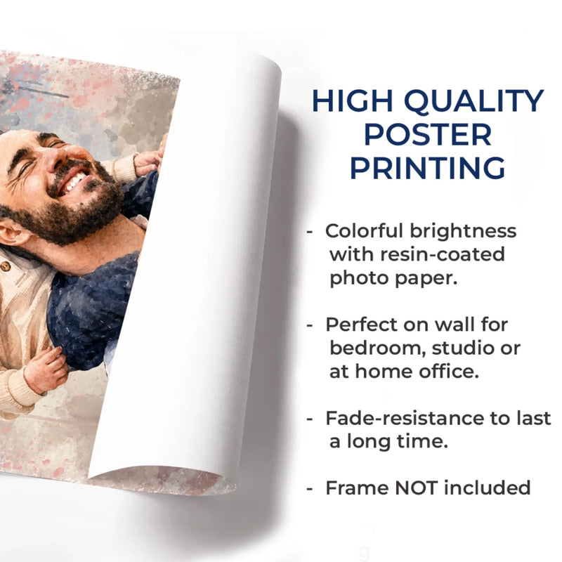Custom Photo Vertical Poster - Personalized Father's Day Birthday Gifts For Dad, Grandpa - Dad Makes Every Day Special