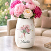 Custom Oval Ceramic Flower Vase - Personalized  Best Friend Birthday Gifts For Women, Besties, Sisters, BFF - Blooming Beautifully Every Day