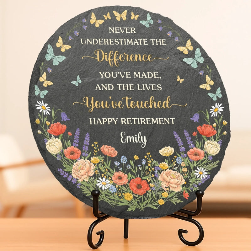 Custom Round Shaped Stone With Stand - Personalized Retirement Gifts For Women, Men - The Best Is Yet To Come