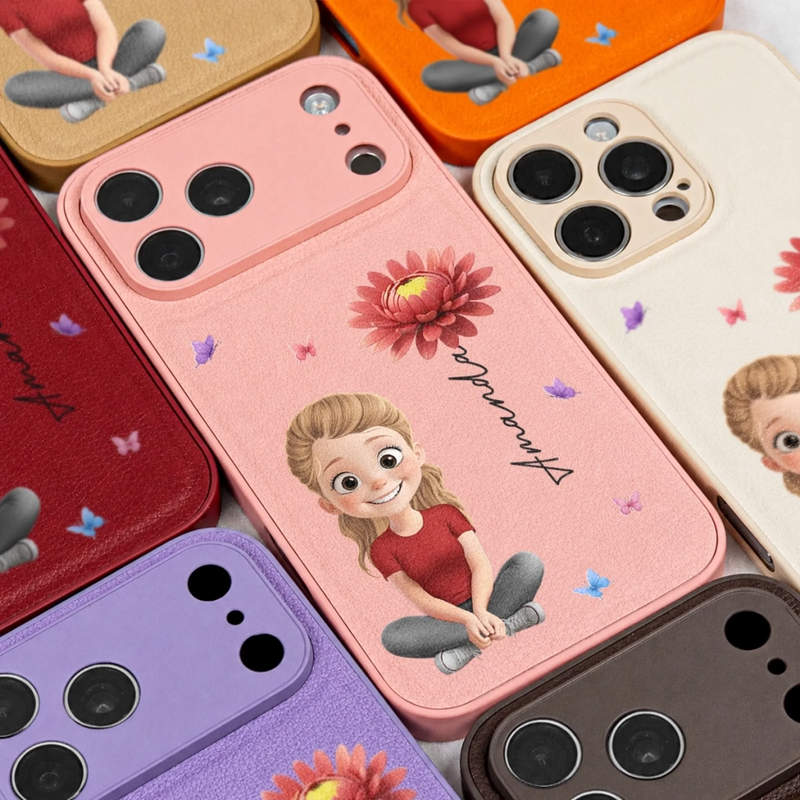Custom Leather Phone Case - Personalized Best Friend Birthday Gifts For Women, Besties, Sisters, BFF, Daughter - Your Daily Dose Of Cute