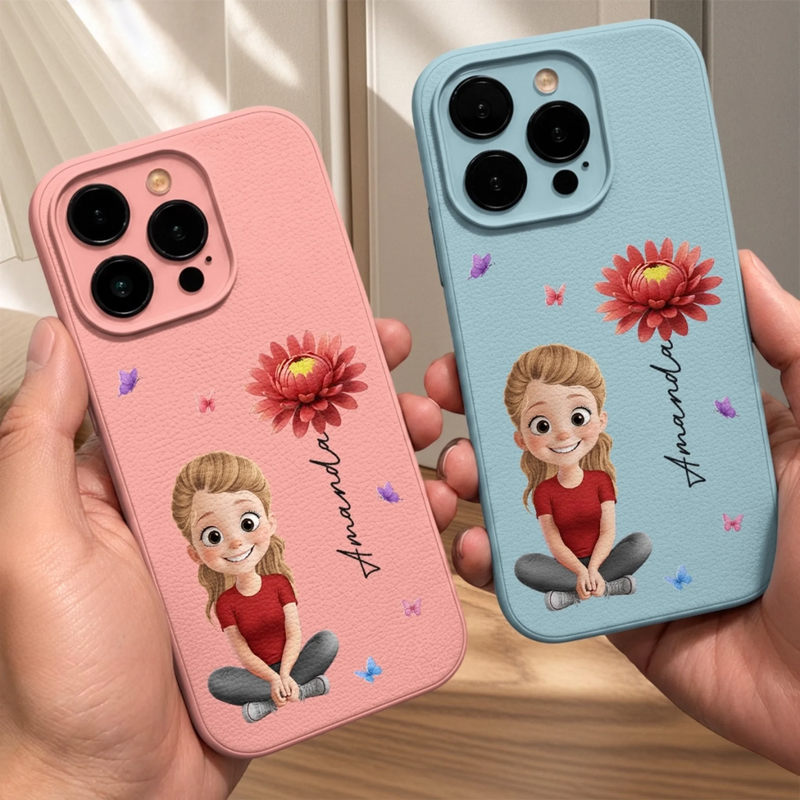 Custom Leather Phone Case - Personalized Best Friend Birthday Gifts For Women, Besties, Sisters, BFF, Daughter - Your Daily Dose Of Cute