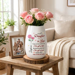 Custom Oval Ceramic Flower Vase - Personalized Birthday Gifts For Daughter-In-Law - You Are Truly Loved