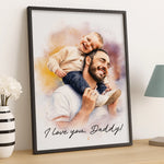 Custom Photo Vertical Poster - Personalized Father's Day Birthday Gifts For Dad, Grandpa - Forever Thankful For Dad’s Love