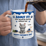 Custom 3D Inflated Effect Printed Mug - Personalized Father's Day Gifts For Dog Cat Lovers, Dog Dad And Mom, Cat Owners - The Best Therapist Has Fur