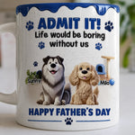 Custom 3D Inflated Effect Printed Mug - Personalized Father's Day Gifts For Dog Cat Lovers, Dog Dad And Mom, Cat Owners - The Best Therapist Has Fur
