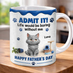 Custom 3D Inflated Effect Printed Mug - Personalized Father's Day Gifts For Dog Cat Lovers, Dog Dad And Mom, Cat Owners - The Best Therapist Has Fur