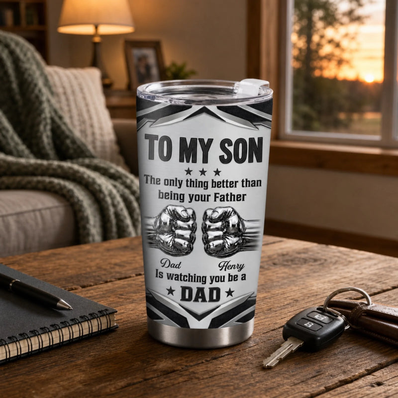 Custom Tumbler - Personalized Father's Day Birthday Gifts For Son - My Son My Greatest Adventure