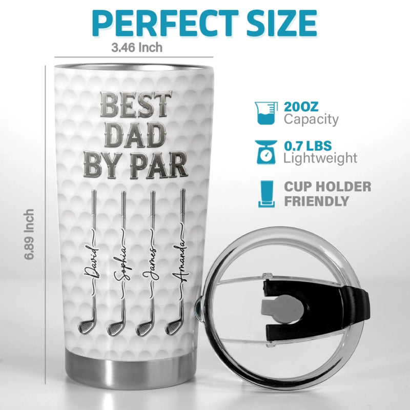 Custom Golf Tumbler - Personalized Father's Day Birthday Gifts For Dad, Grandpa, Golf Lovers, Sports Fans, Sports Lovers - Fueled By Coffee And Birdies