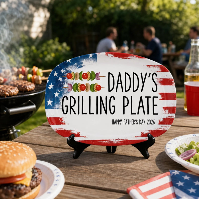 Custom Platter - Personalized Father's Day Birthday Gifts For Dad, Grandpa - Built On Food And Love