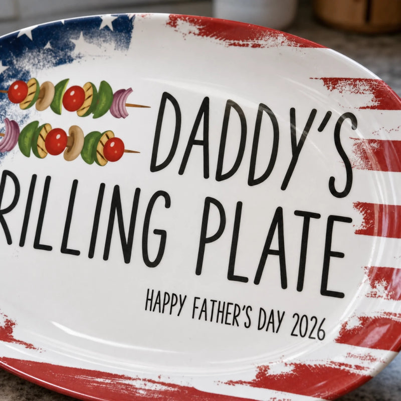 Custom Platter - Personalized Father's Day Birthday Gifts For Dad, Grandpa - Built On Food And Love