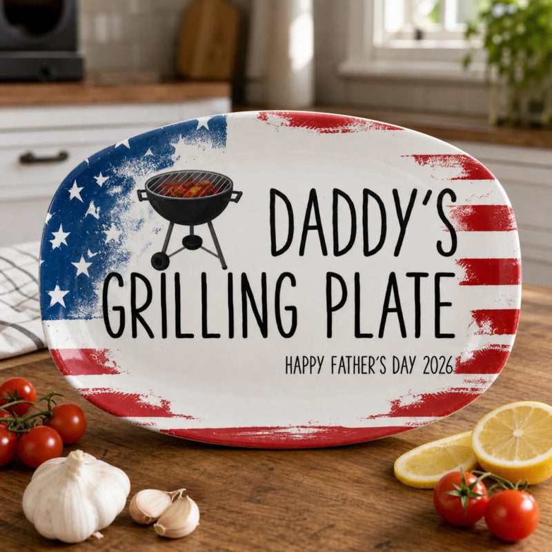 Custom Platter - Personalized Father's Day Birthday Gifts For Dad, Grandpa - Built On Food And Love