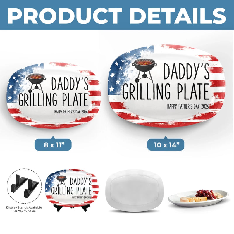 Custom Platter - Personalized Father's Day Birthday Gifts For Dad, Grandpa - Built On Food And Love