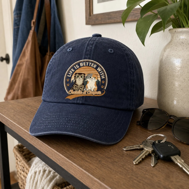 Custom Cap - Personalized Father's Day Gifts For Dog Cat Lovers, Dog Dad, Cat Owners - Home Owned By Pets