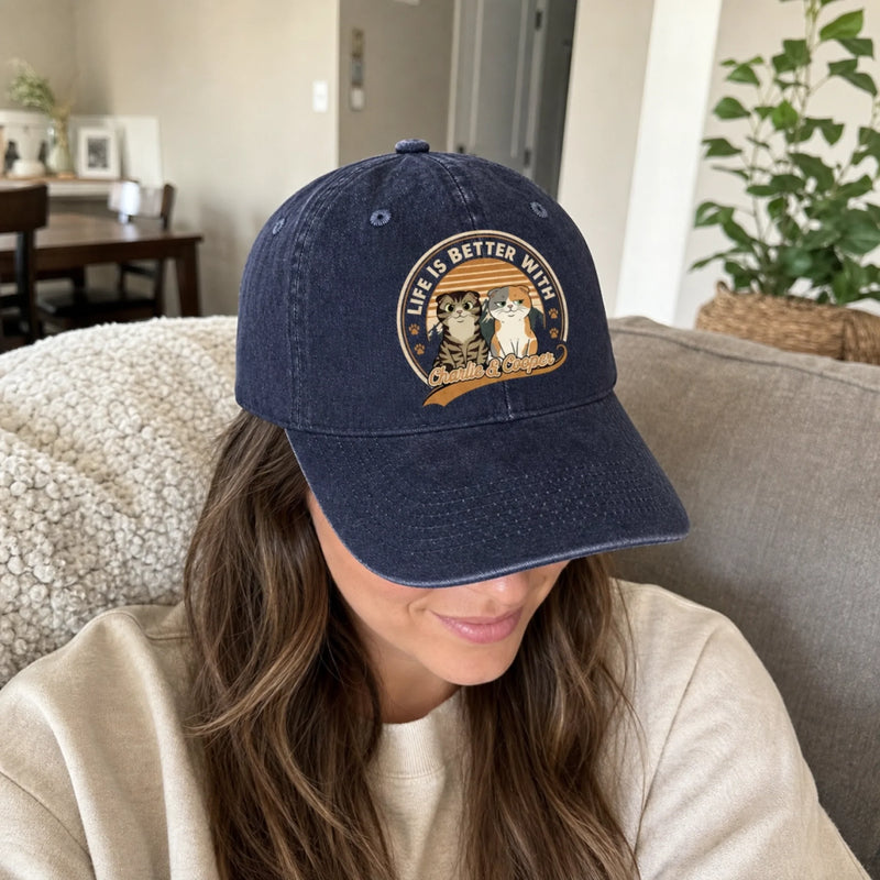 Custom Cap - Personalized Father's Day Gifts For Dog Cat Lovers, Dog Dad, Cat Owners - Home Owned By Pets