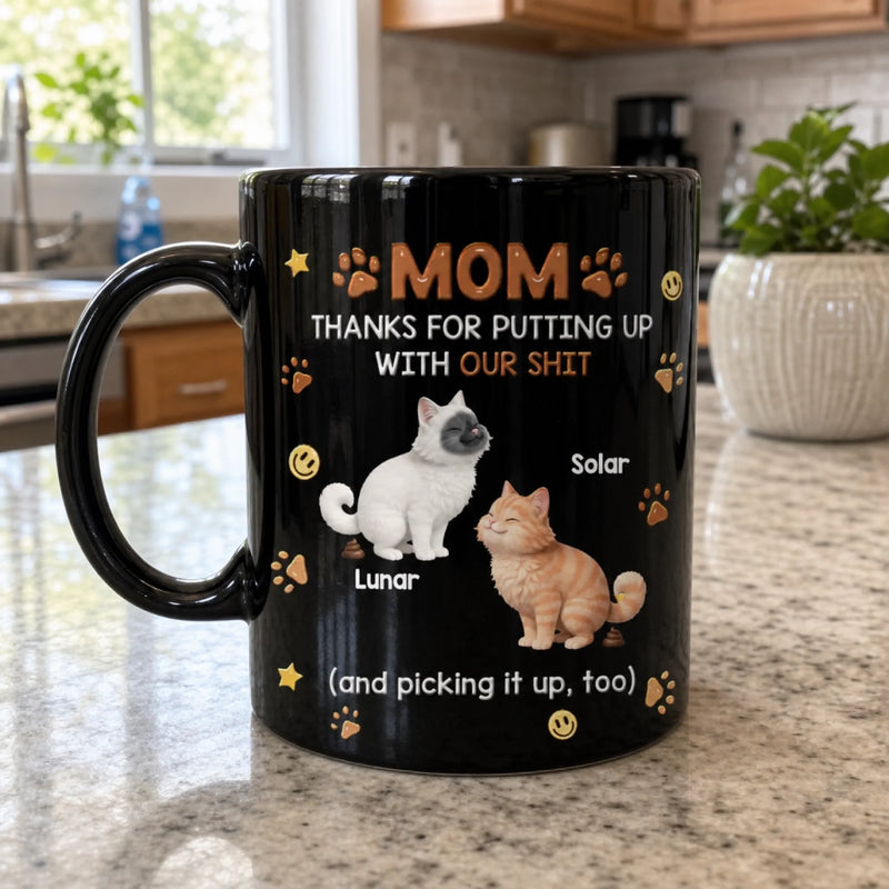Custom Black Mug - Personalized Mother's Day Father's Day Gifts For Dog Cat Lovers, Dog Dad And Mom, Cat Owners - Sorry For The Chaos