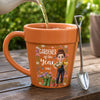 Custom Plant Pot Ceramic Mug - Personalized Birthday Garden Gifts For Gardeners - Born To Grow Beautiful Things