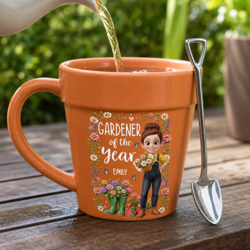 Custom Plant Pot Ceramic Mug - Personalized Birthday Garden Gifts For Gardeners - Born To Grow Beautiful Things