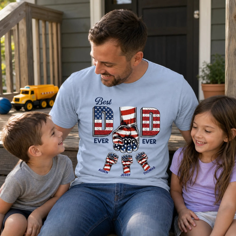Custom T-shirt, Hoodie - Personalized America 250th Anniversary Father's Day Birthday Gifts For Dad, Grandpa - The Best Dad Ever