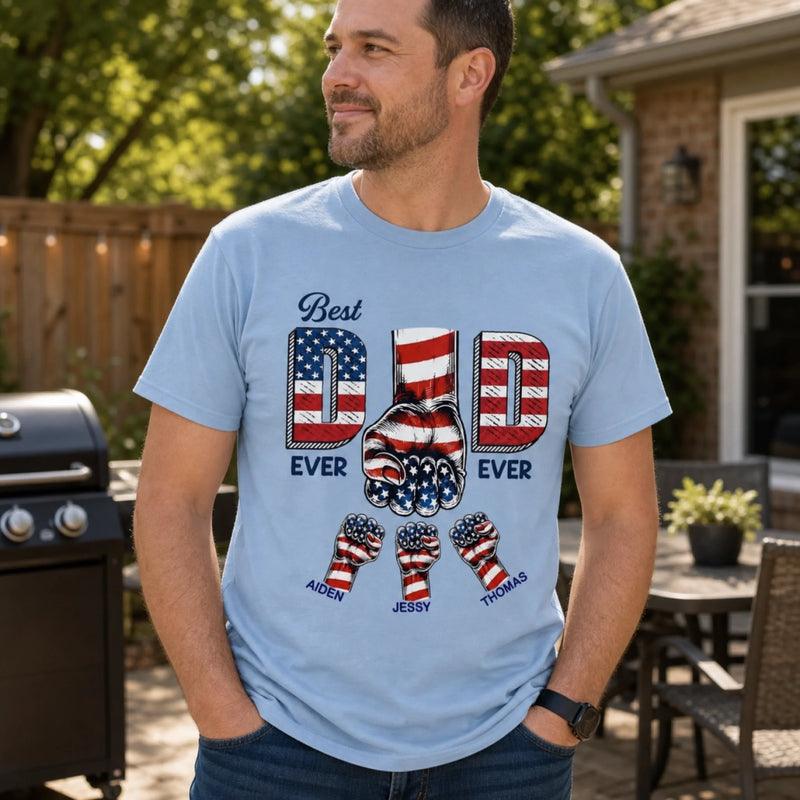 Custom T-shirt, Hoodie - Personalized America 250th Anniversary Father's Day Birthday Gifts For Dad, Grandpa - The Best Dad Ever