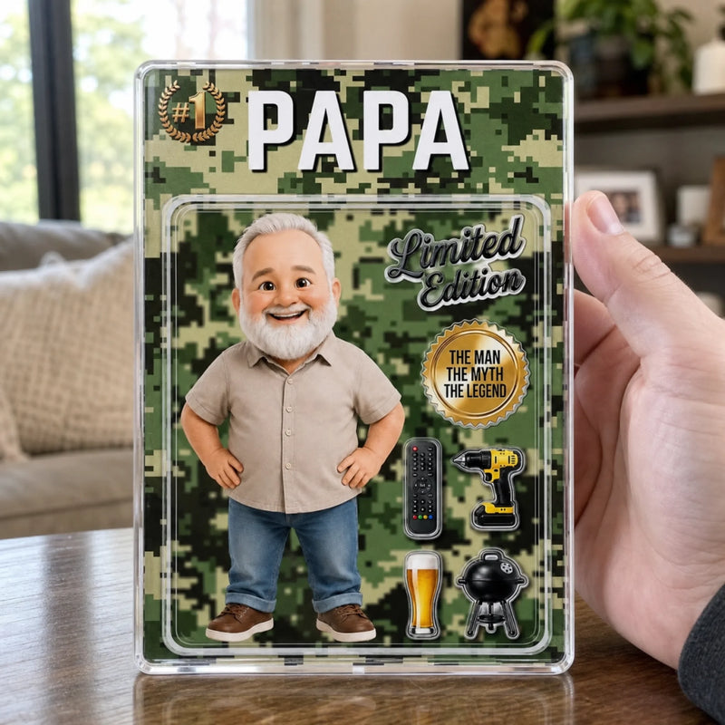 Custom Photo Toy Box Acrylic Plaque - Personalized Father's Day Birthday Gifts For Dad, Grandpa - Dad Mode Always Active