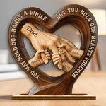 Custom 2-Layered Wooden Plaque - Personalized Father's Day Birthday Gifts For Dad, Grandpa - Dad’s Strength Inspires Us Daily