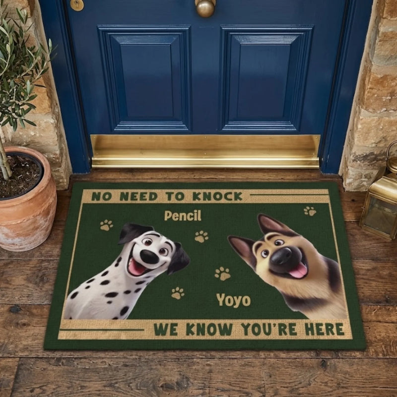 Custom Home Decor Decorative Mat - Personalized Birthday Gifts For Dog Cat Lovers, Dog Dad And Mom, Cat Owners - Paws Before People In This Happy Home