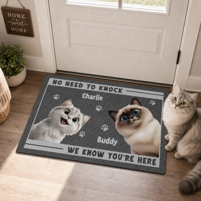Custom Home Decor Decorative Mat - Personalized Birthday Gifts For Dog Cat Lovers, Dog Dad And Mom, Cat Owners - Paws Before People In This Happy Home