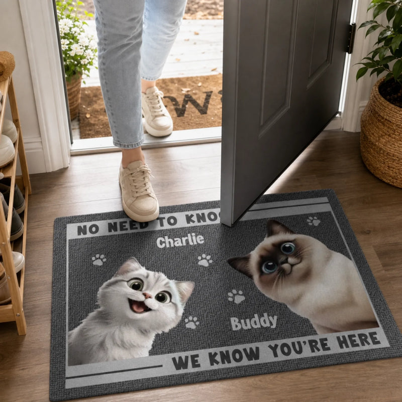 Custom Home Decor Decorative Mat - Personalized Birthday Gifts For Dog Cat Lovers, Dog Dad And Mom, Cat Owners - Paws Before People In This Happy Home