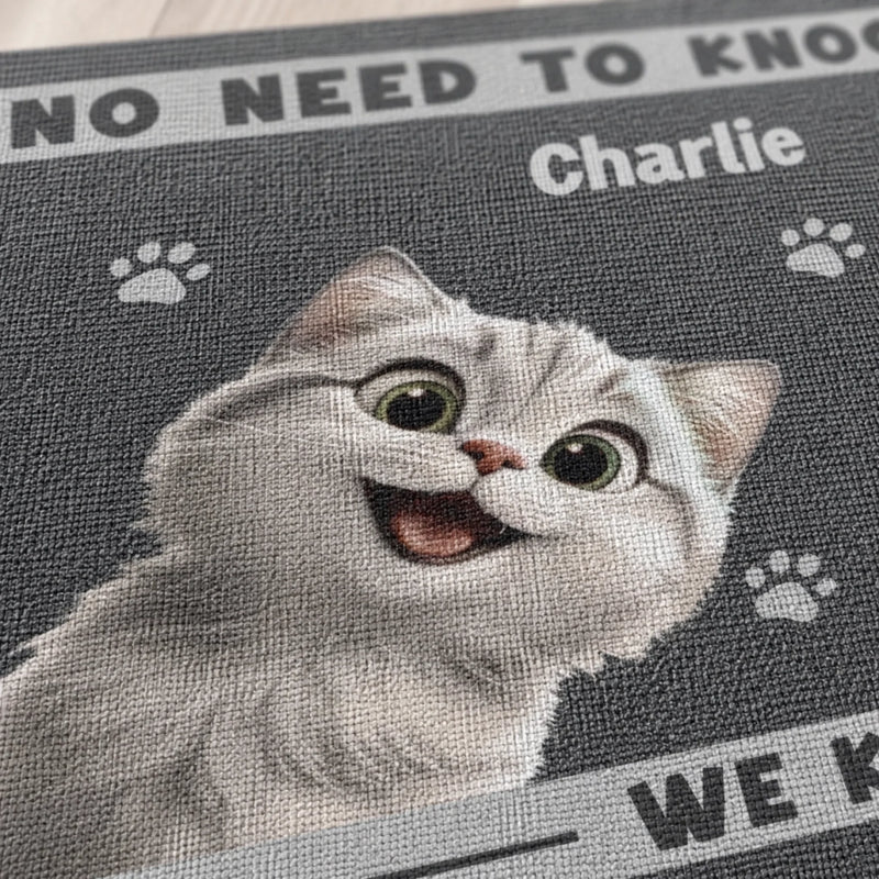 Custom Home Decor Decorative Mat - Personalized Birthday Gifts For Dog Cat Lovers, Dog Dad And Mom, Cat Owners - Paws Before People In This Happy Home