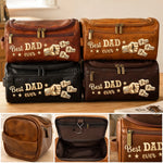Custom Leather Toiletry Bag - Personalized Father's Day Birthday Gifts For Dad, Grandpa - Dad’s Love Never Fades