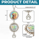Custom Photo A Piece Of My Heart Is At The Rainbow Bridge - Memorial Personalized Custom Metal Car Hanging Ornament With Charm - Sympathy Gift For Dog Lovers, Pet Owners