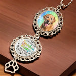 Custom Photo A Piece Of My Heart Is At The Rainbow Bridge - Memorial Personalized Custom Metal Car Hanging Ornament With Charm - Sympathy Gift For Dog Lovers, Pet Owners
