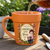 Custom Plant Pot Ceramic Mug - Personalized Birthday Garden Gifts For Gardeners - Her Happiest Morning Routine