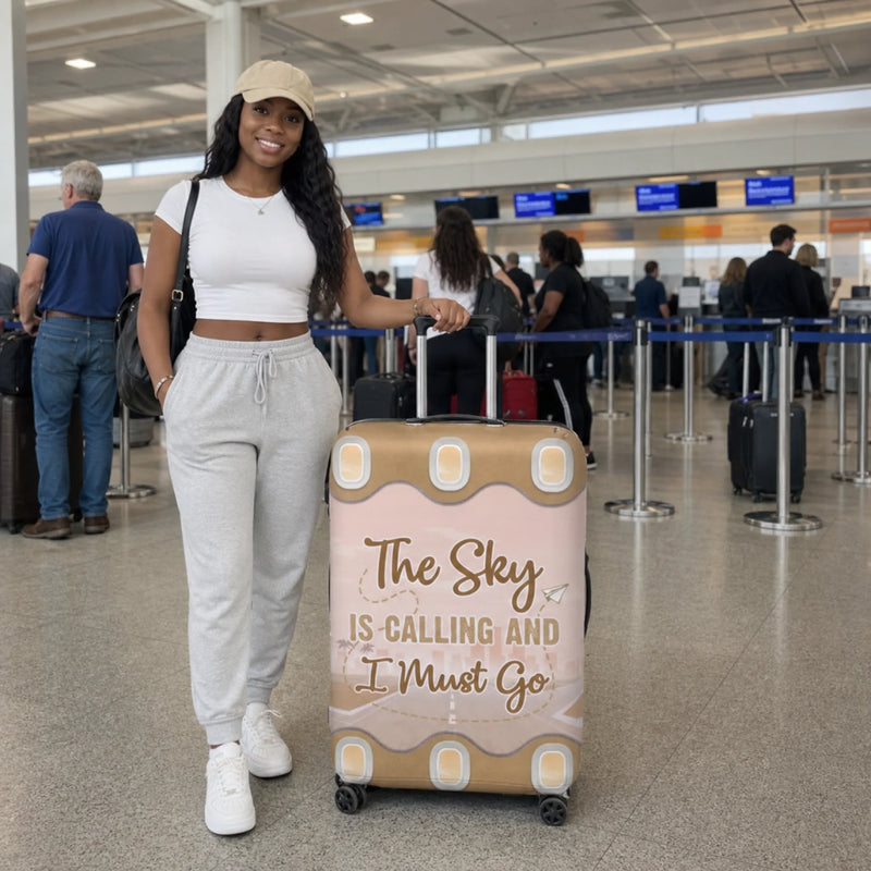 Up In The Clouds, Where I Belong - Travel Personalized Custom Luggage Cover - Summer Vacation Gift, Gift For Adventure Travel Lovers