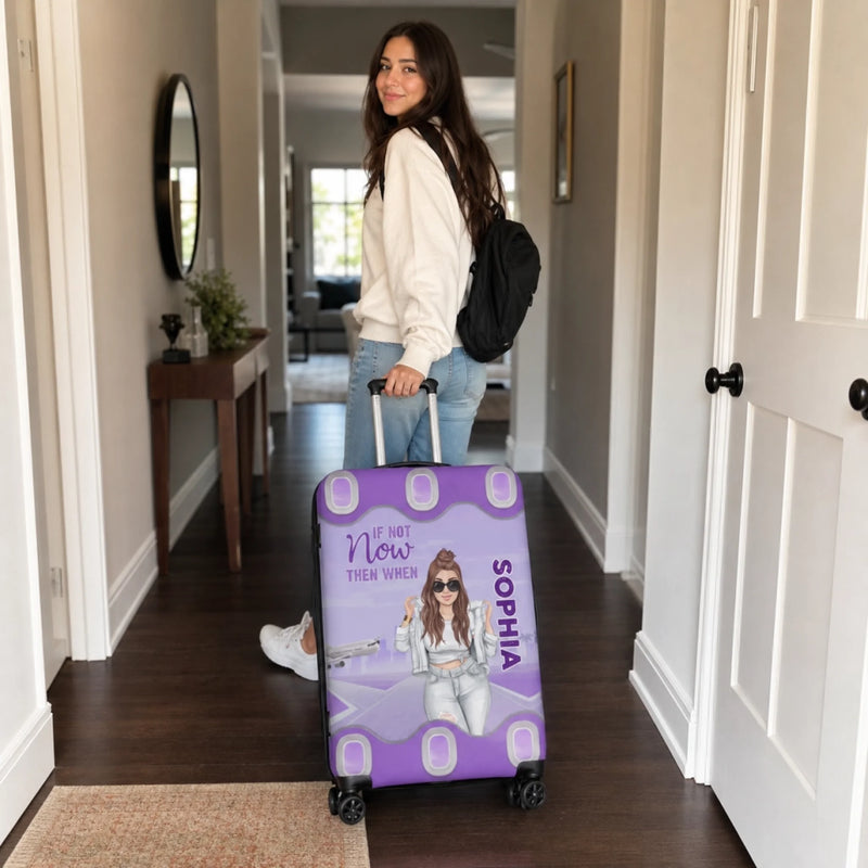 Up In The Clouds, Where I Belong - Travel Personalized Custom Luggage Cover - Summer Vacation Gift, Gift For Adventure Travel Lovers