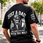 Custom Back Printed Shirt - Personalized  Father's Day Birthday Gifts For Dad, Grandpa - Just A Dad